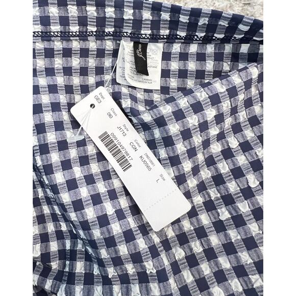 NWT J CREW Ruffle Cover Up Wrap Skirt Blue Gingham Women's L Pool Beach Swim New - Picture 4 of 5